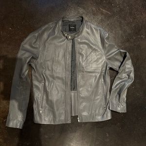 Theory Grey Leather Jacket